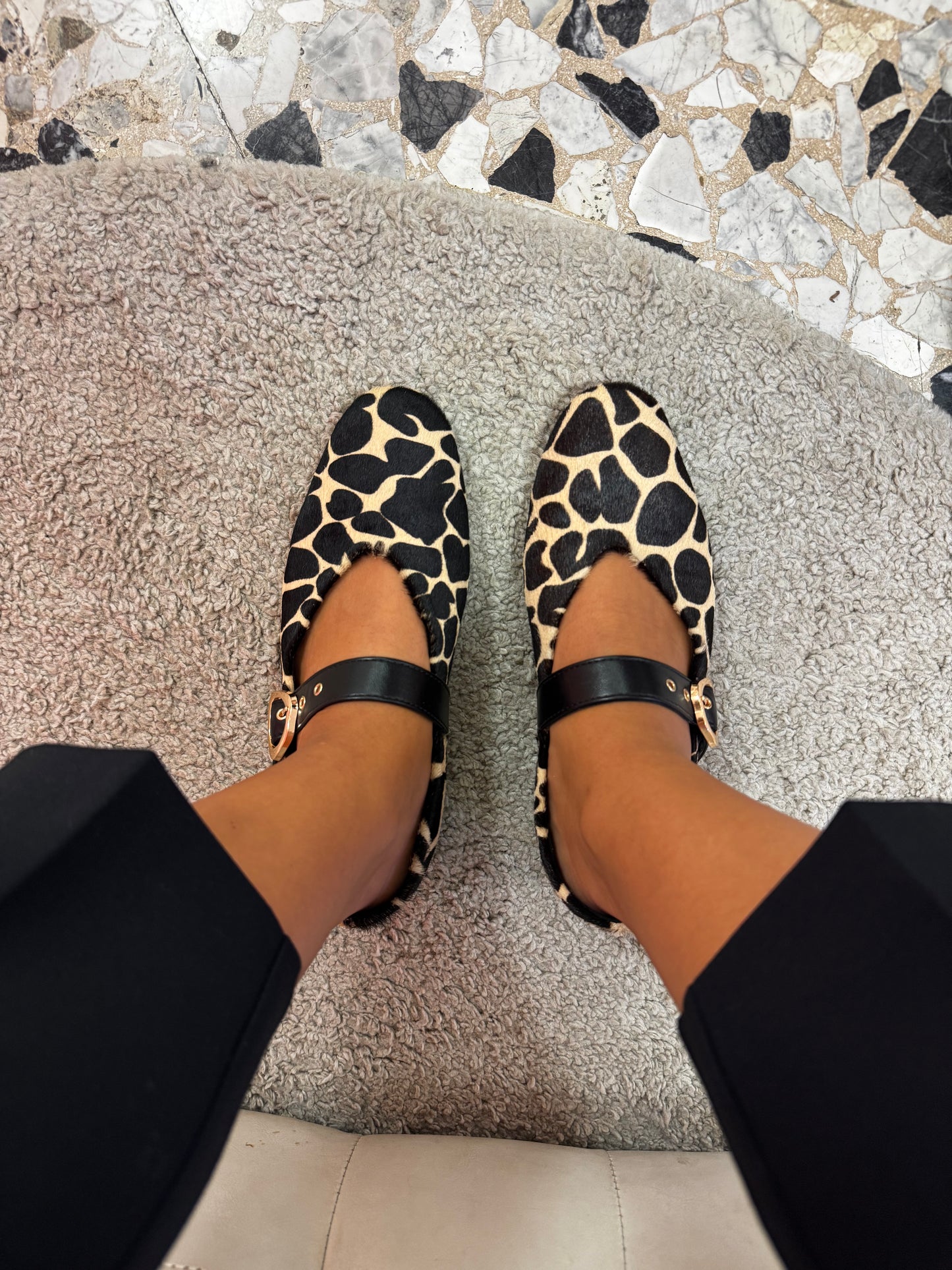 Francesco Milano Ballerina leopardata a punta tonda