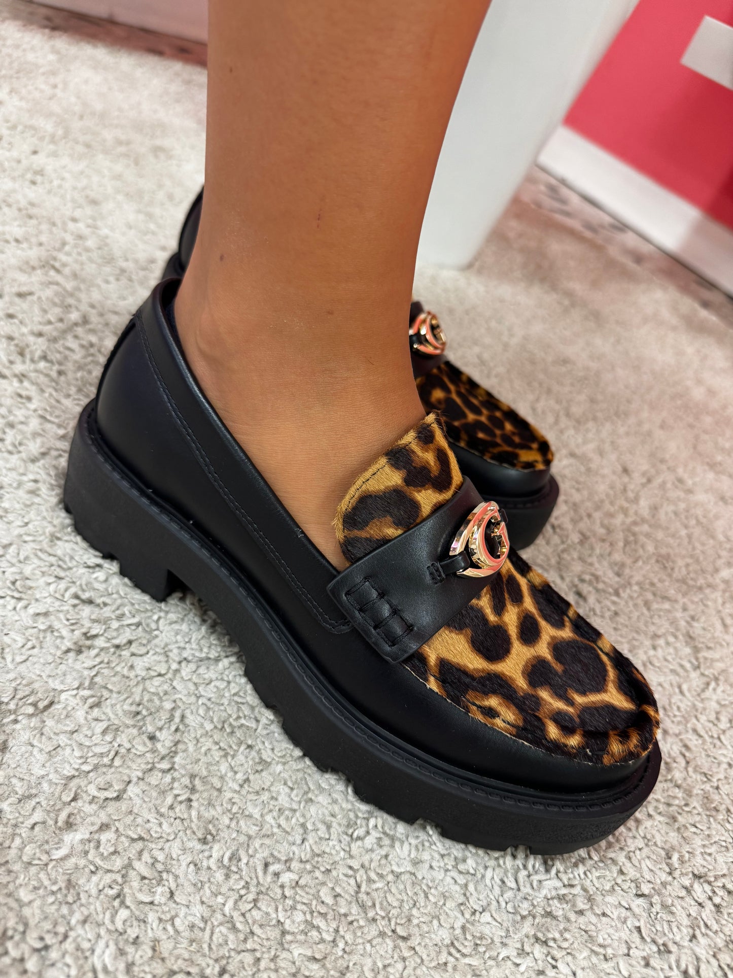 Mocassino Guess nero Leopard