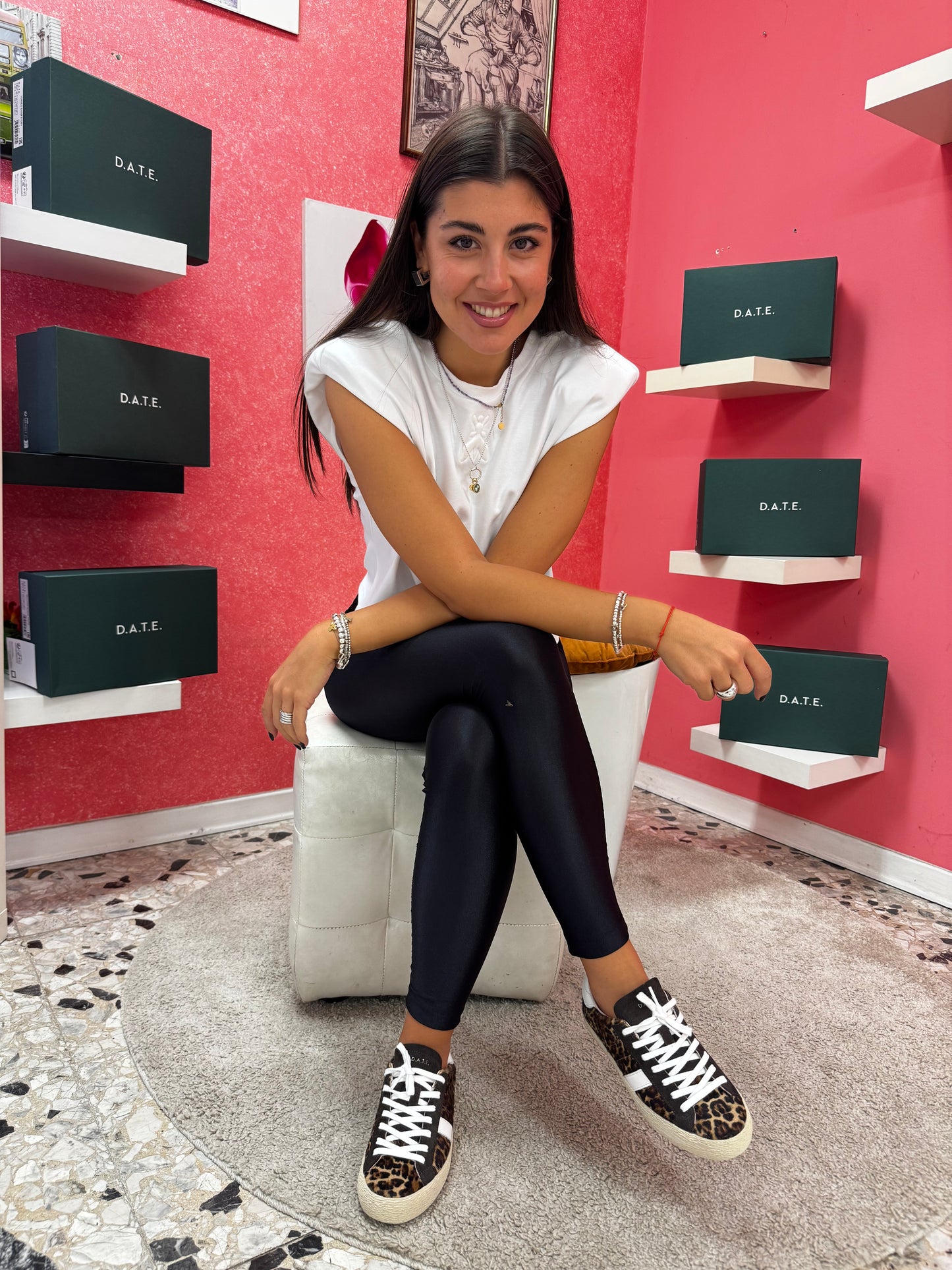 SNEAKERS D.A.T.E. HILL LOW LEOPARD BROWN