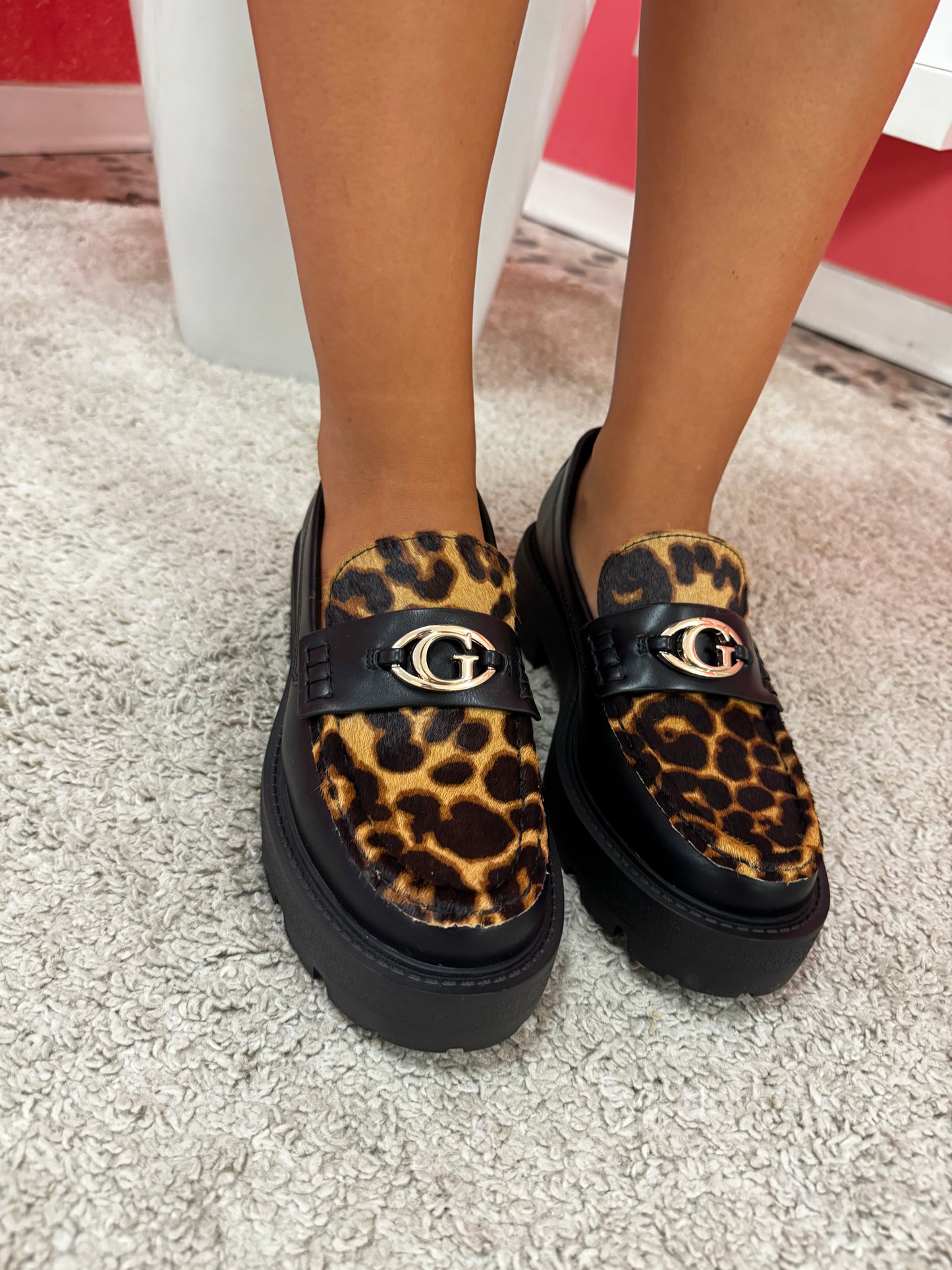 Mocassino Guess nero Leopard