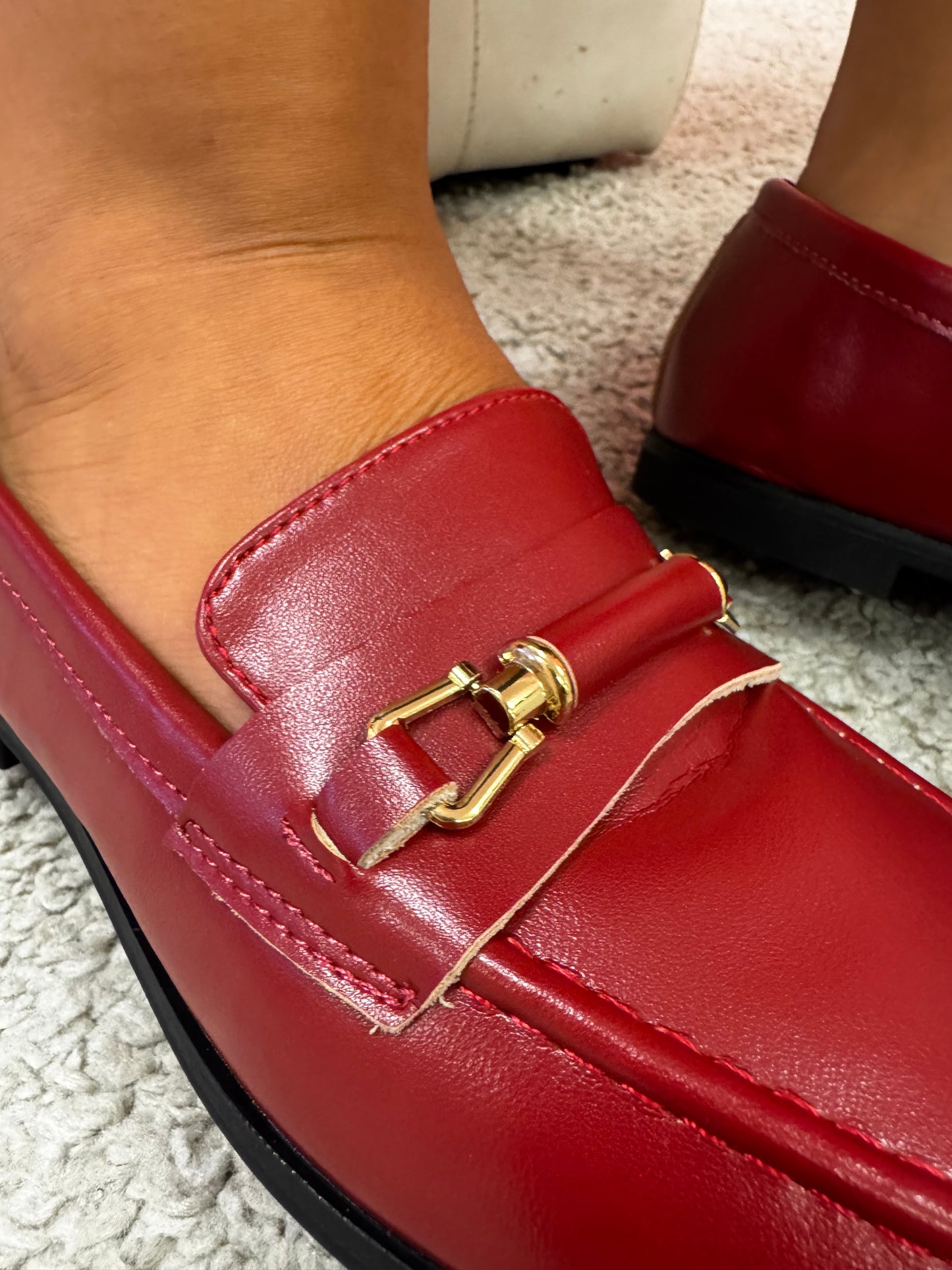 Francesco Milano mocassino rosso con accessori oro