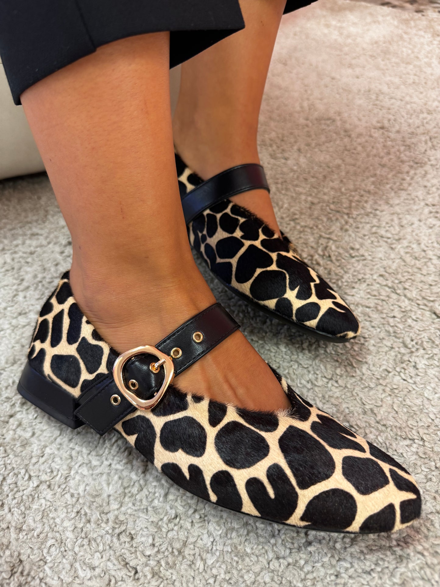 Francesco Milano Ballerina leopardata a punta tonda