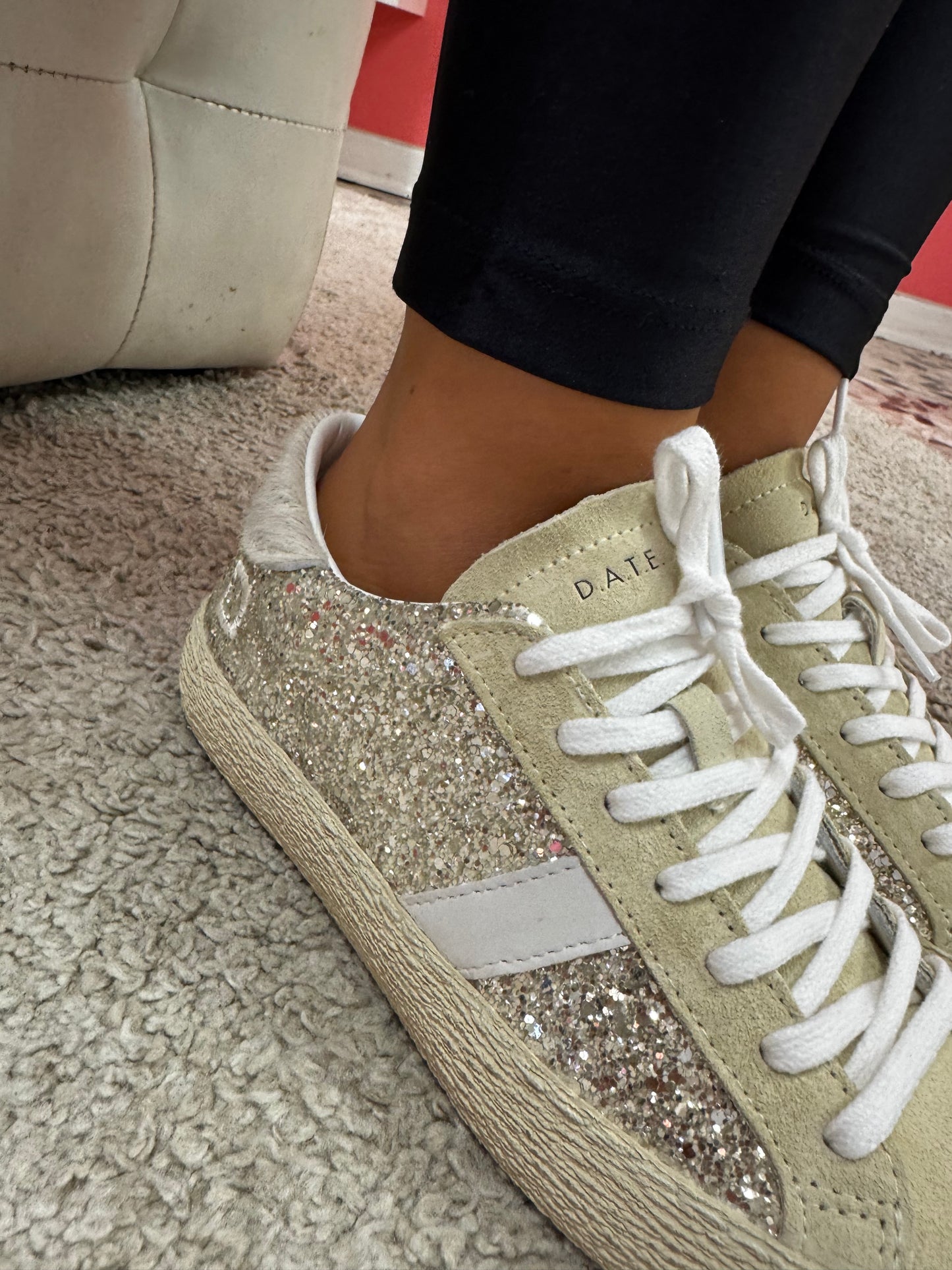 Sneakers D.A.T.E. HILL LOW GLITTER PLATINUM