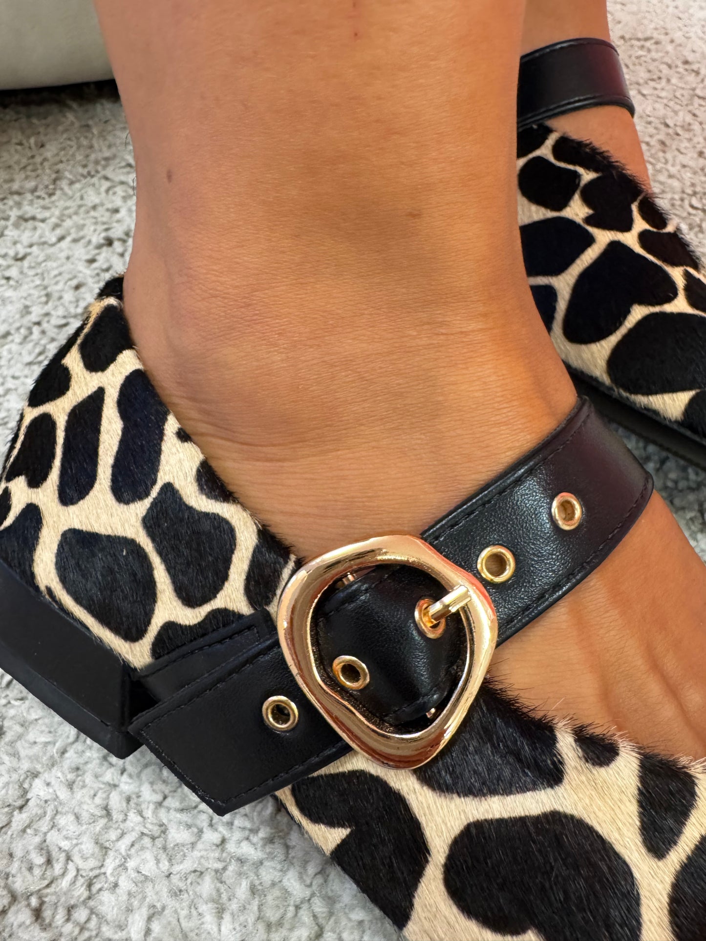 Francesco Milano Ballerina leopardata a punta tonda